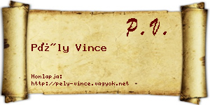 Pély Vince névjegykártya