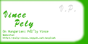 vince pely business card